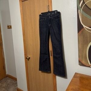 7 for All Mankind "Flynt" Size 27 Dark Wash Low-Rise Bootcut Jeans w/31" Inseam